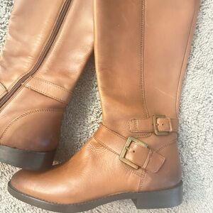 NWOB Sam Edelman Moore Brown Leather Tall Riding Equestrian Full Rider size 6.5